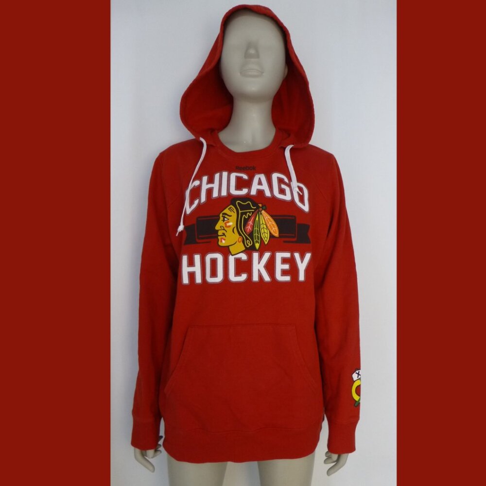 NHL Chicago Hockey Blackhawks Hoodie (Light Pilling, Light Fading and Discolorat